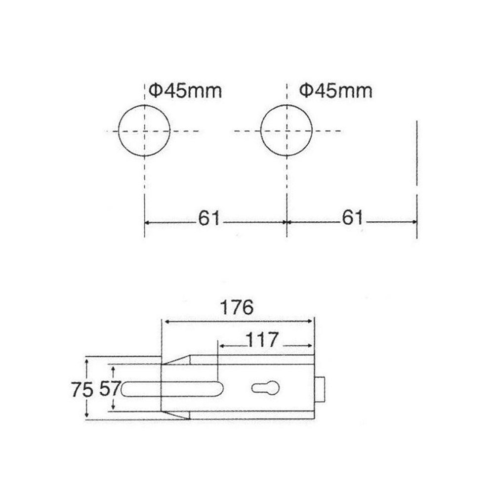 Stainless steel keyhole lock large for glass door