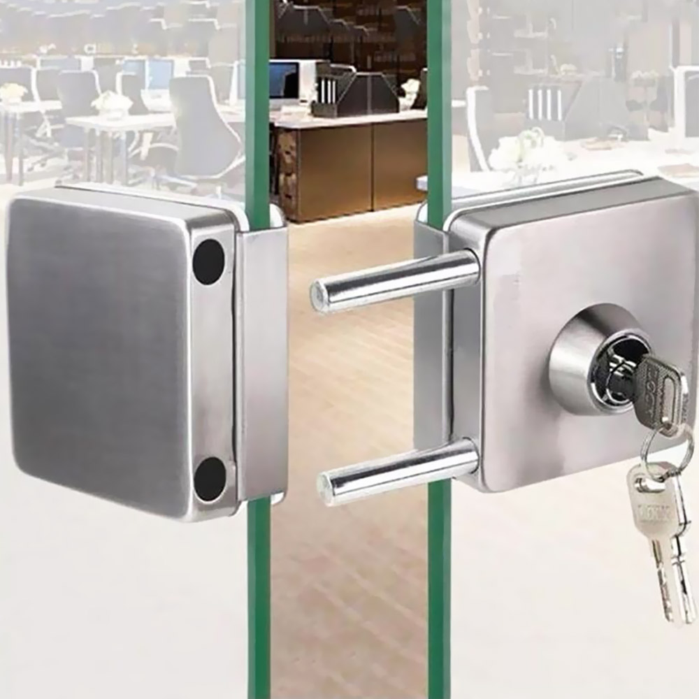 Stainless steel wearable glass door lock with trident and reverse