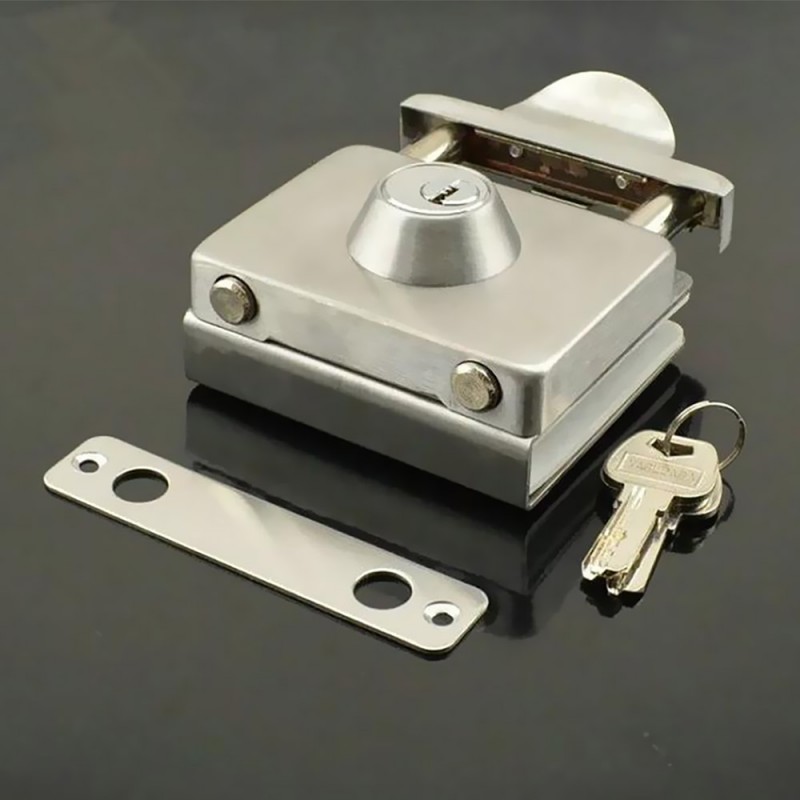  Stainless steel wearable glass door lock with trident and reverse