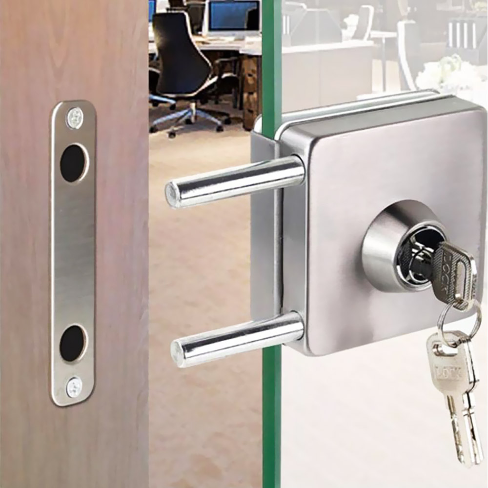 Stainless steel wearable glass door lock with trident and reverse