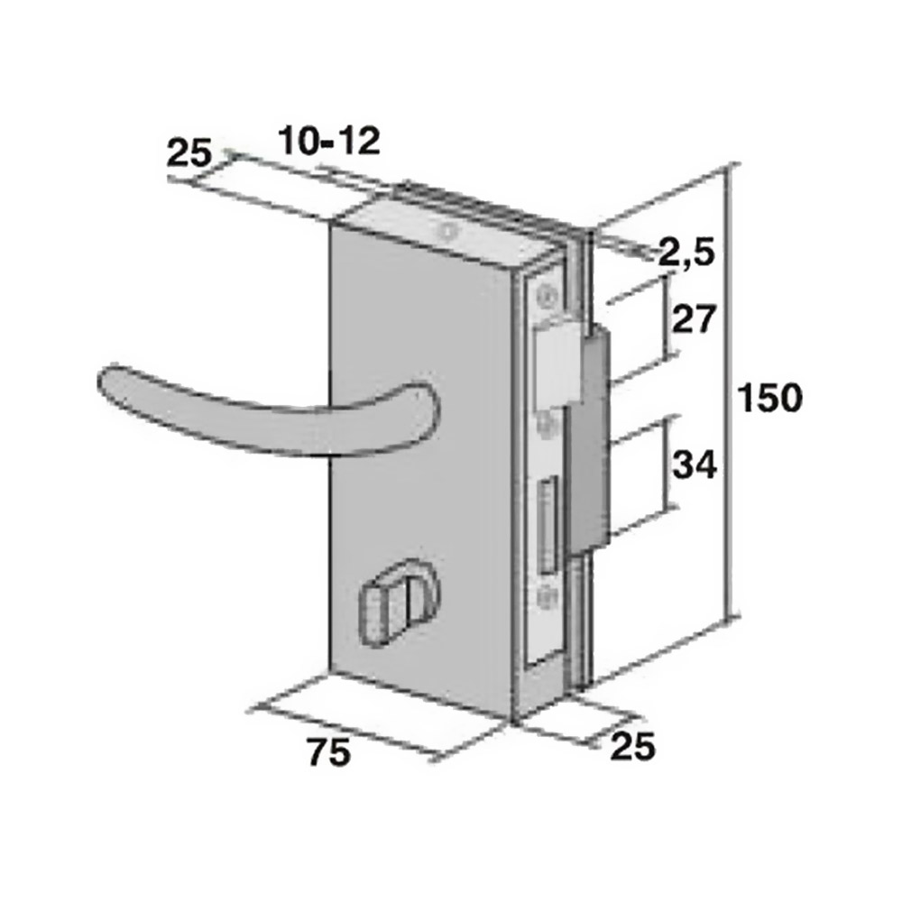 Wearable stainless steel lock for glass door with handle