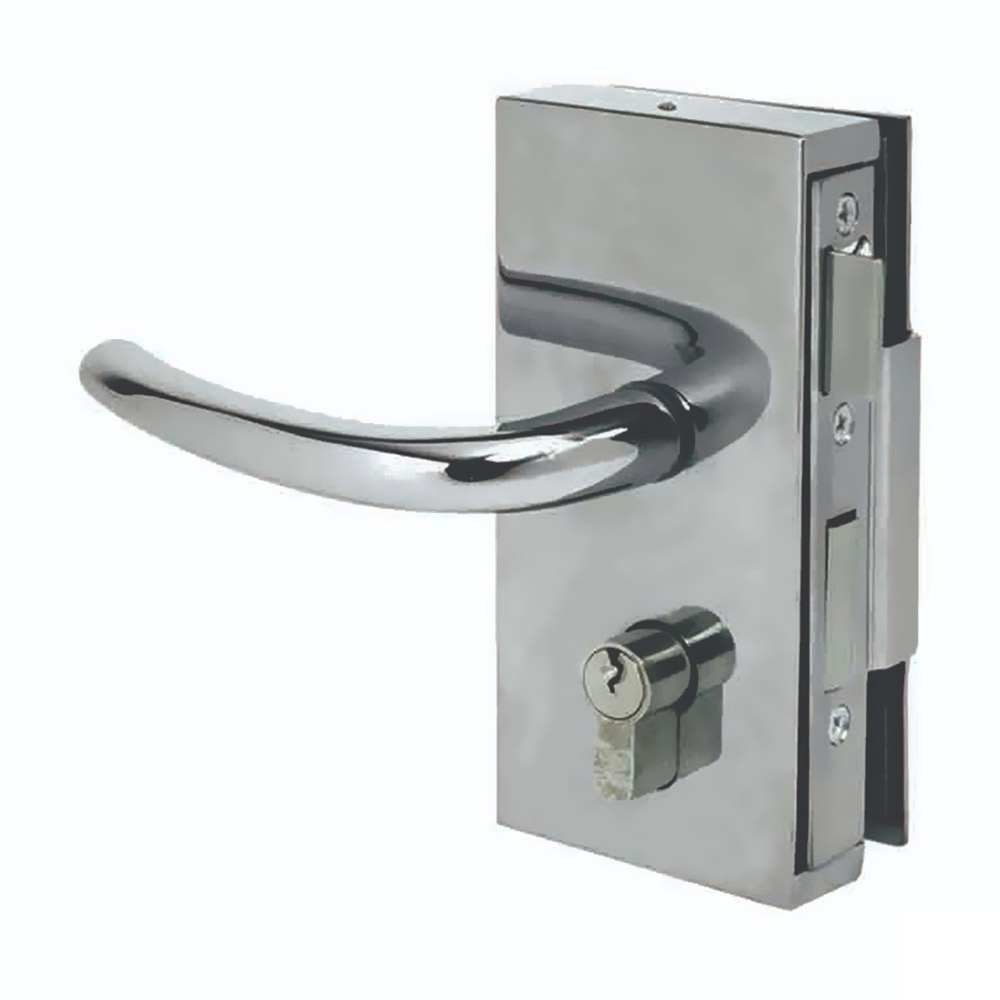 Wearable stainless steel lock for glass door with handle and key