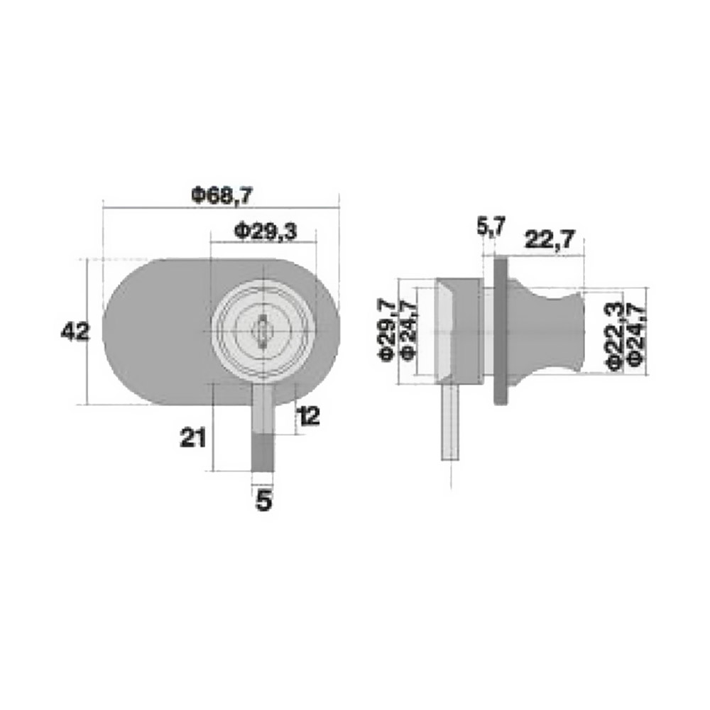 Lock for a glass door