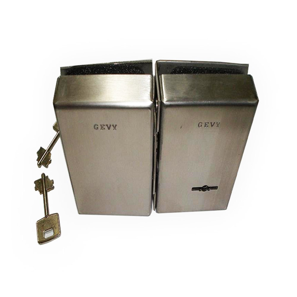 GEVY Stainless Steel Wearable Glass-to-Glass Anti-Glass Lock with Safe Keys for Glass Door