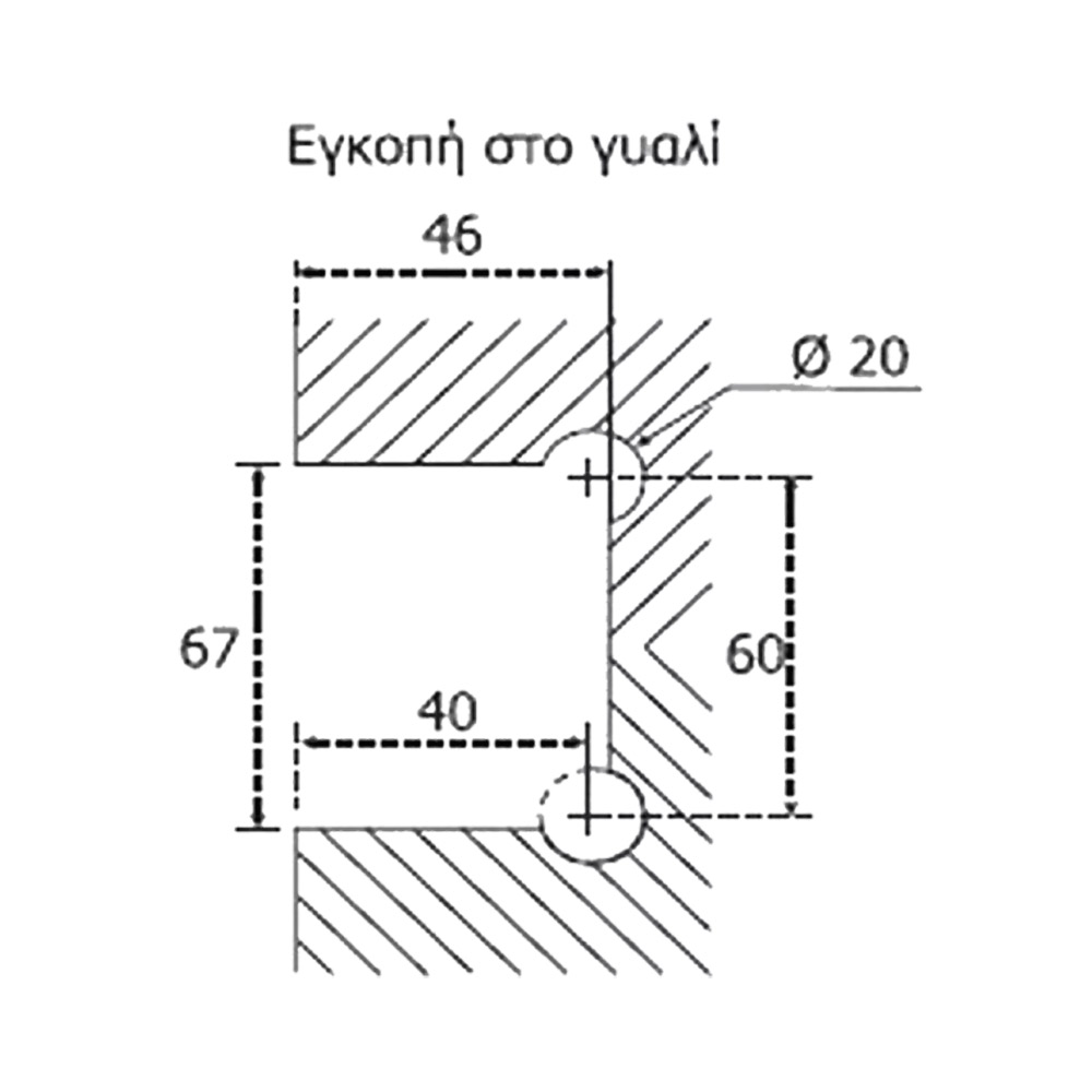 Three position hinges inox, slotted, copper oxidation, T-C, for glass door