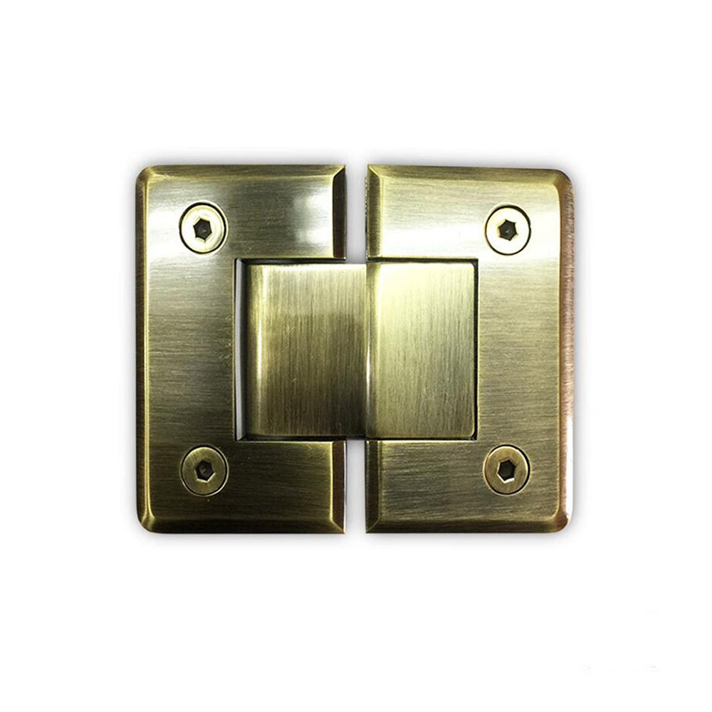 Three position inox hinges, notch, Γ-Γ, for glass door, copper oxidation