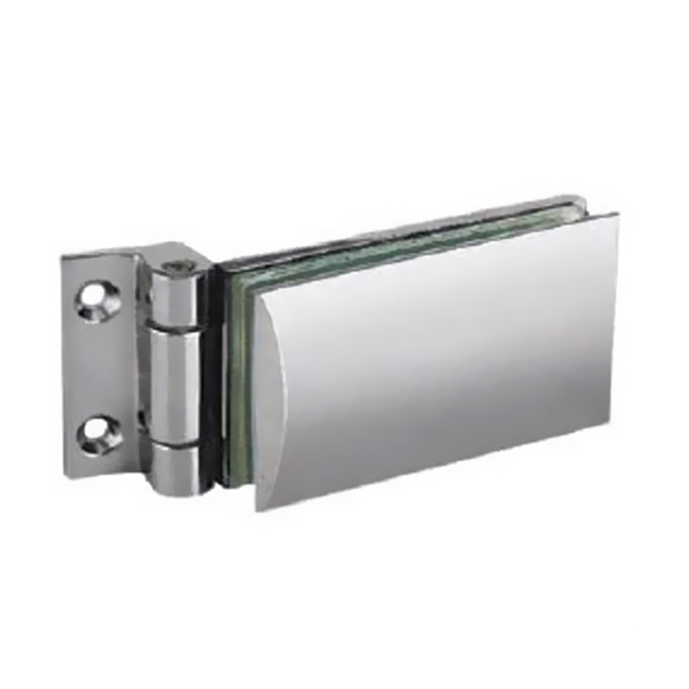 Free zamak hinge, rectangular, T-C, hole, for glass doors