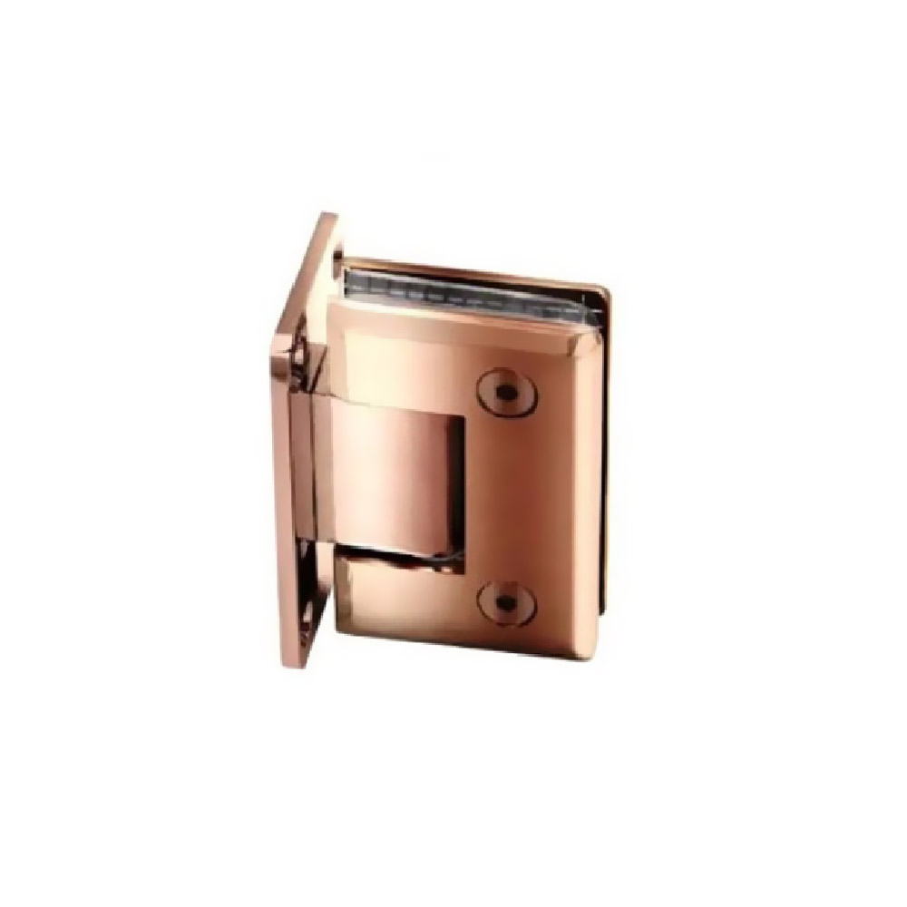 Rose Gold Three-Position Inox Wall-Glass Hinge, Notched, for Glass Door