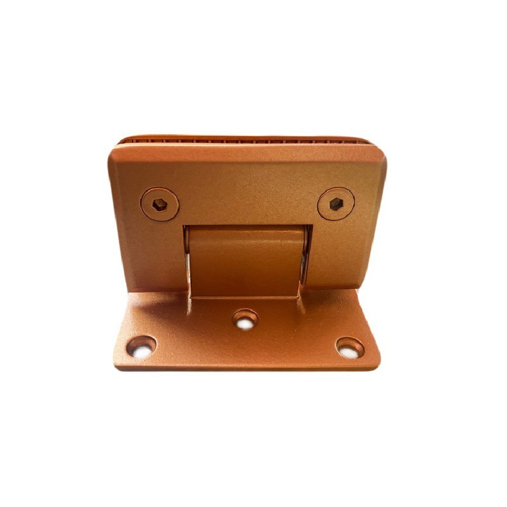 Copper-colored three-position wall-glass inox hinge, notch, for glass door