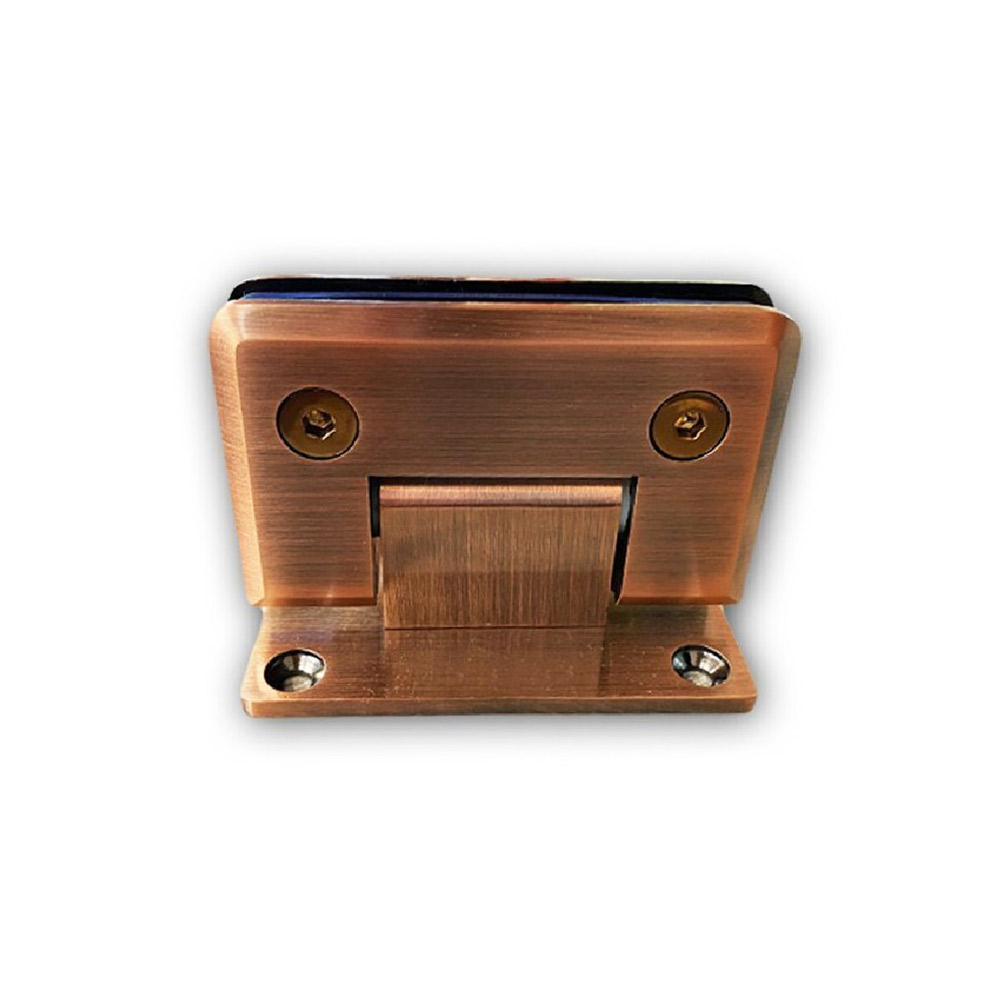 Three position hinges inox, notch, rose-gold brass, T-C, for glass door