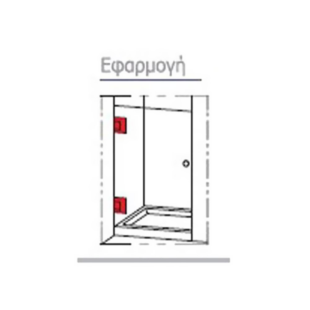 Three-position inox, mortise, wall-glass hinge for glass door