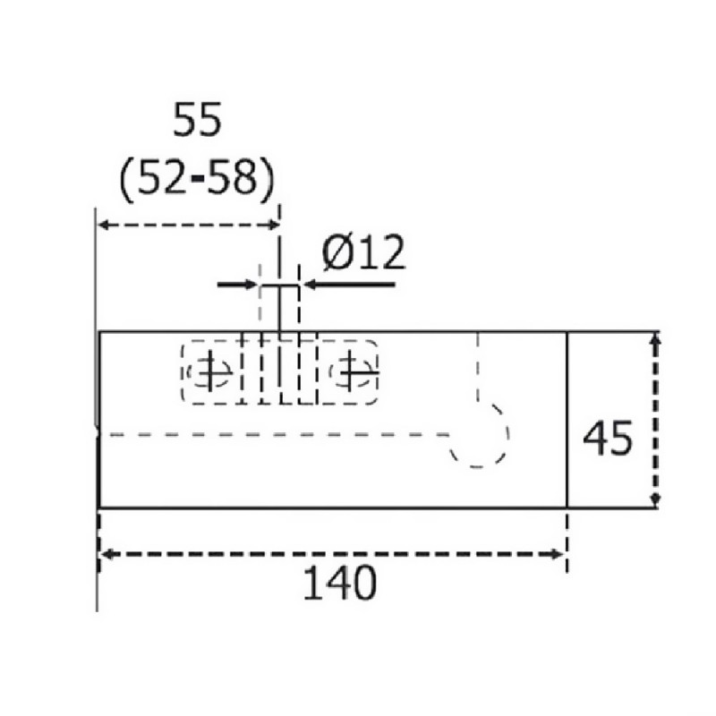  Original CASMA top hinge, notch, for securit glass door