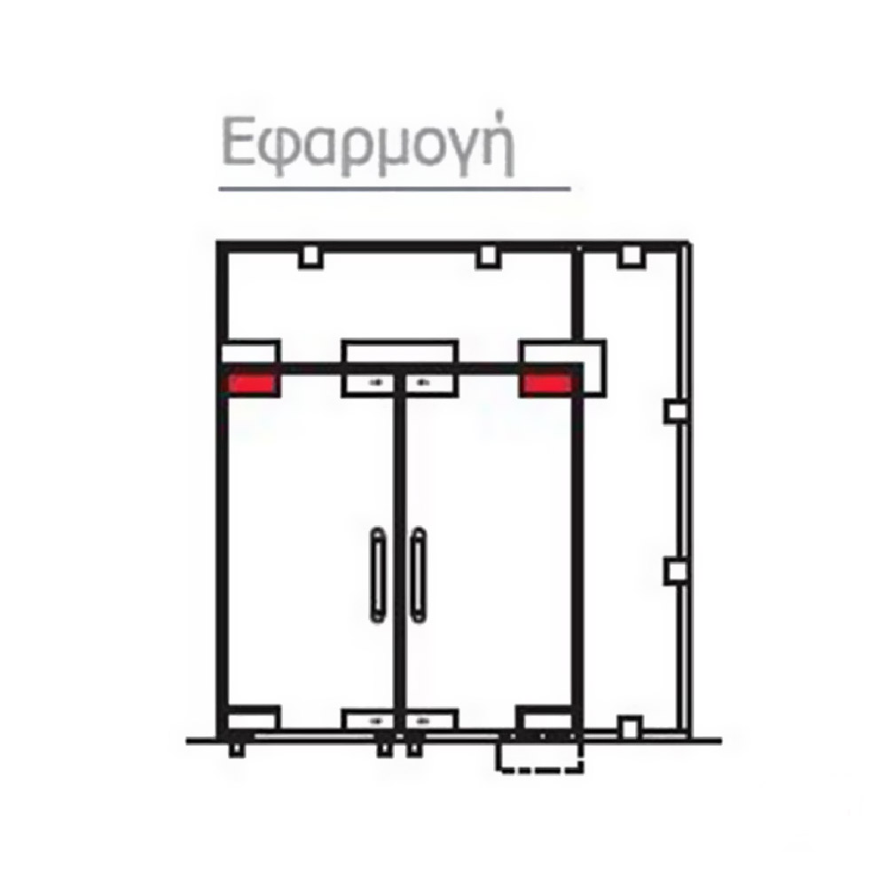 Γνήσιος μεντεσές CASMA άνω, εγκοπής, για γυάλινη πόρτα securit