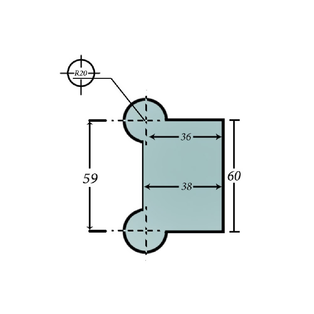 Black three-position zamak glass-to-glass hinge, notch, for glass door