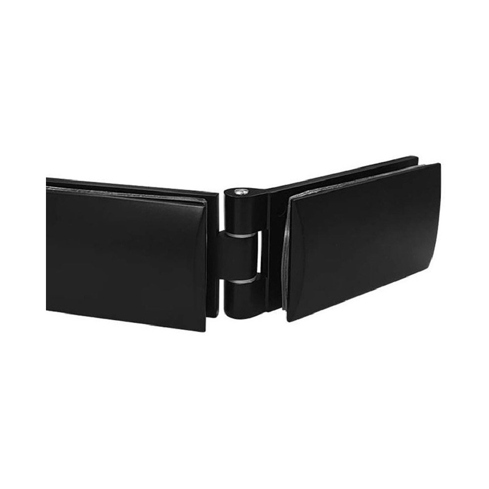 Hinge free zamak black rectangular 180°-360° folding, Γ-Γ, hole, for glass doors