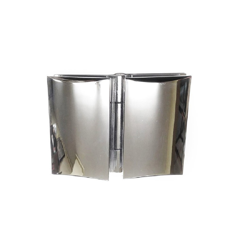 Glass-to-glass zamac three-position hinges, notch, for glass door