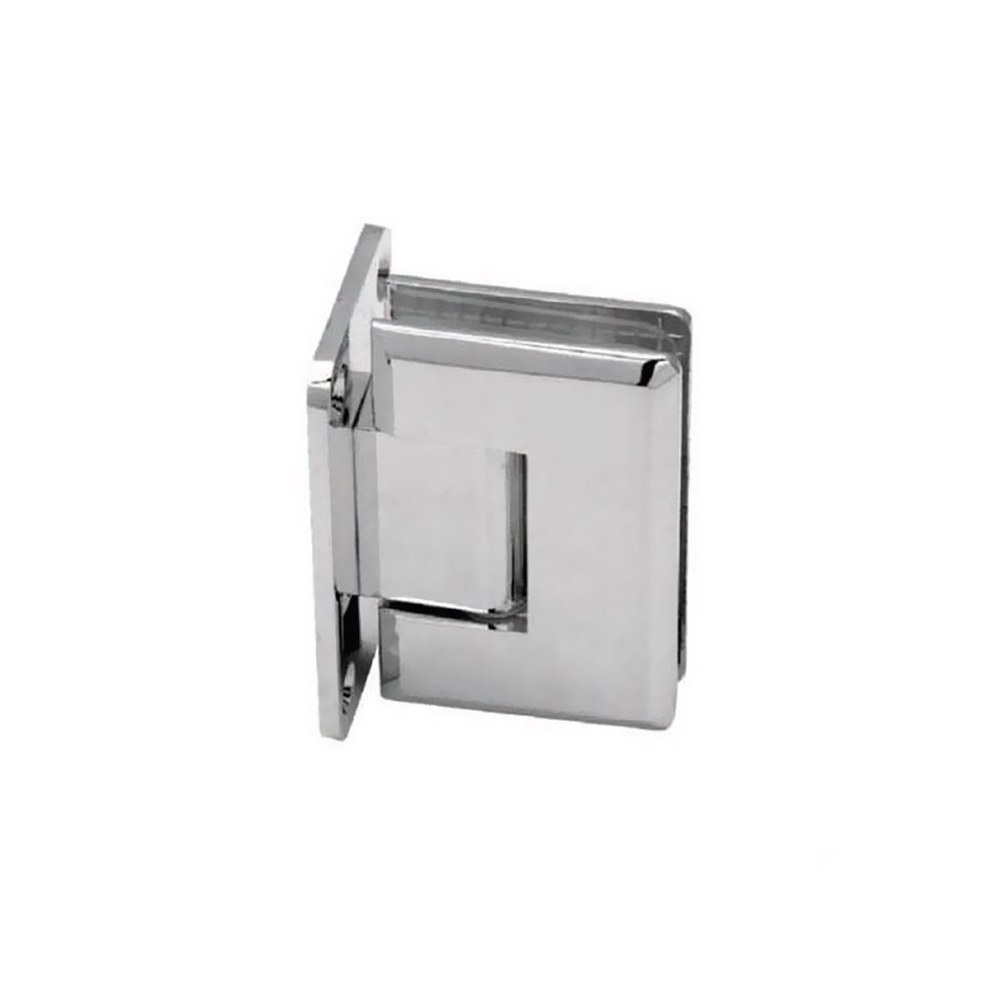 Three-position inox wall-to-glass hinges, slotted, for glass door