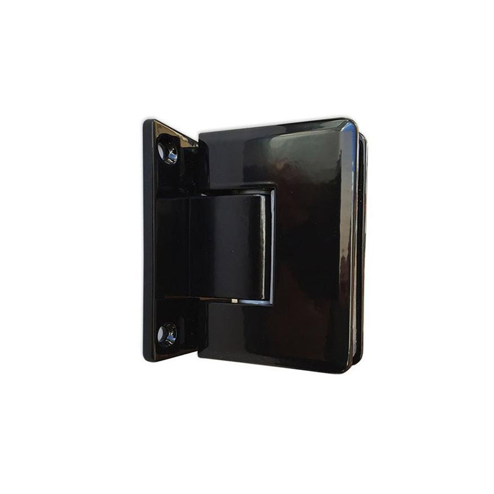 Black Three-Position Inox Wall-Glass Hinge, Slotted, for Glass Door