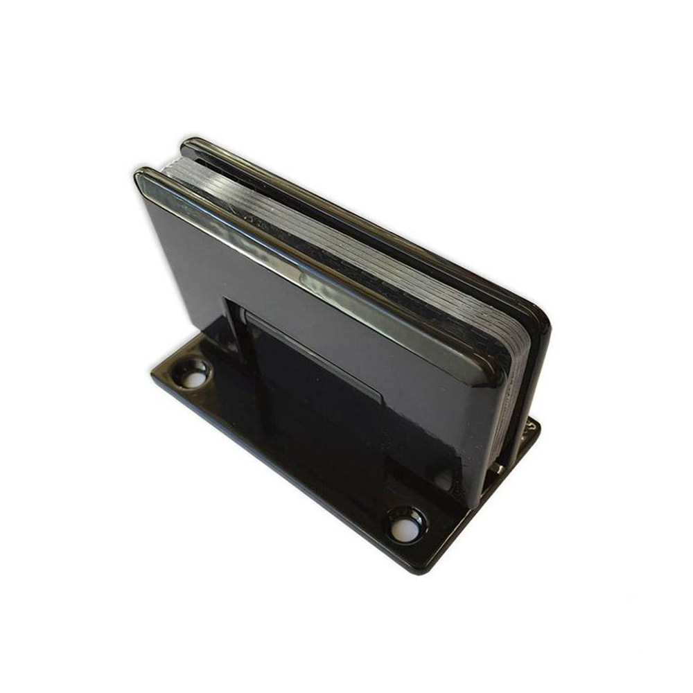 Black Three-Position Inox Wall-Glass Hinge, Slotted, for Glass Door