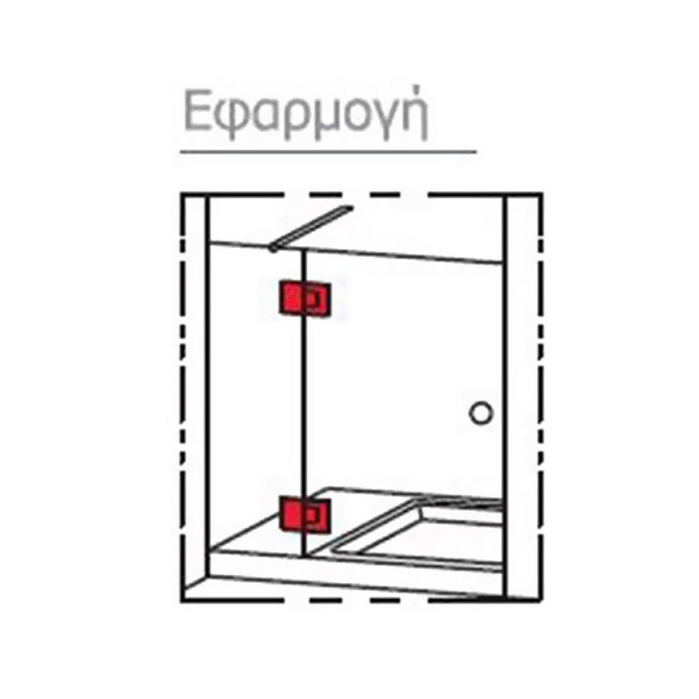 Glass-to-glass zamac three-position hinges, notch, for glass door