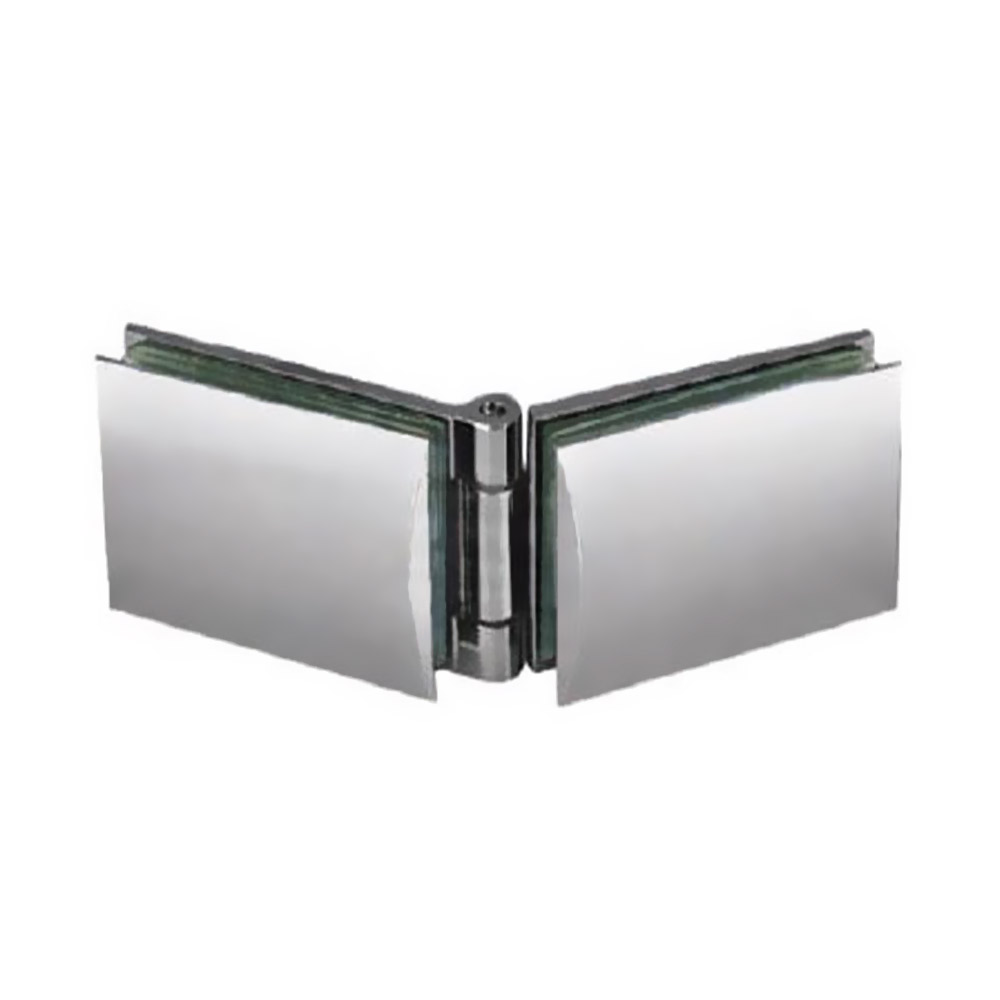 Free zamak hinge, rectangular, 180°-360° folding, Γ-Γ, hole, for glass doors