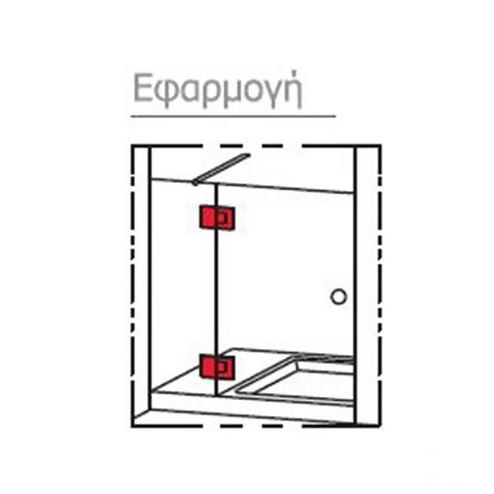 Three position inox glass-to-glass hinges, mortise, for glass door