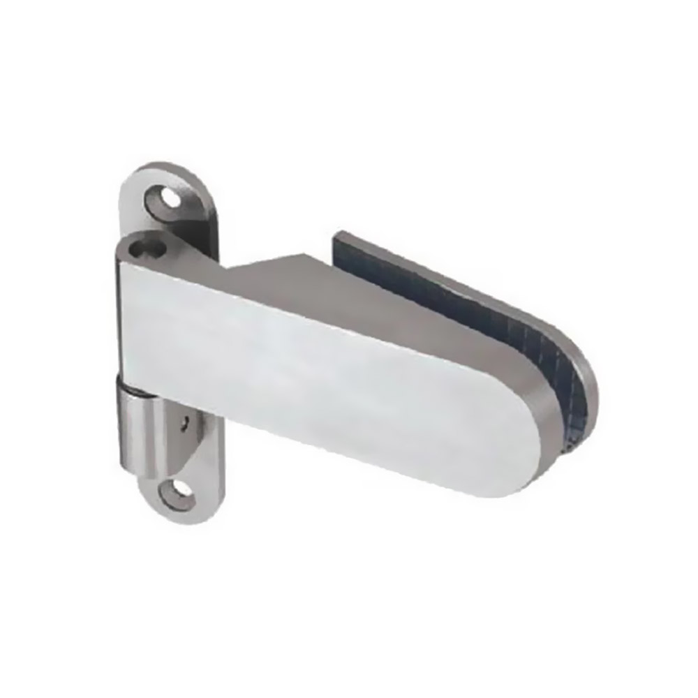 Heavy-duty inox free wall-glass hinge, hole, for glass doors