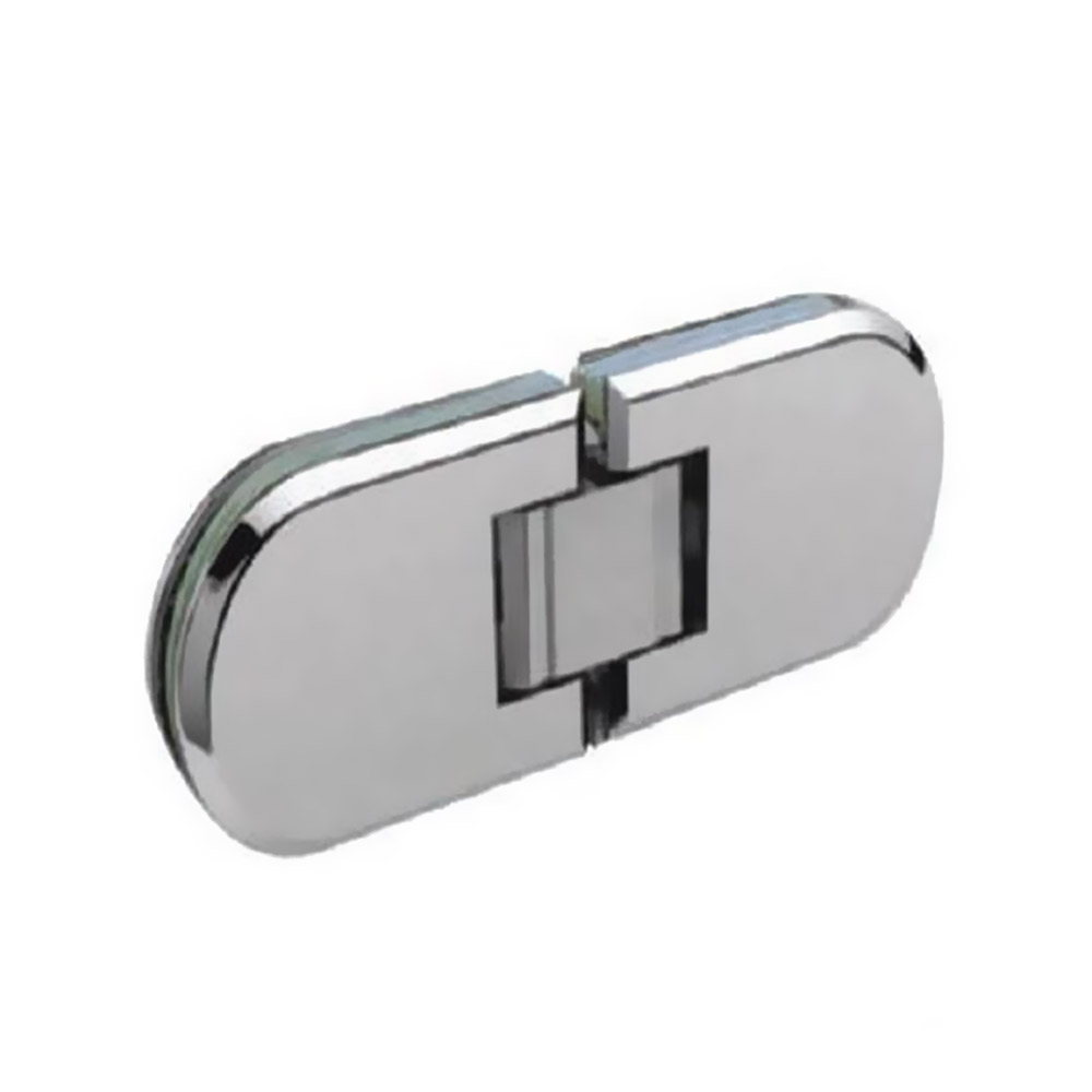 Three Position Hinge 180°, Groove, Brass, Glass-Glass