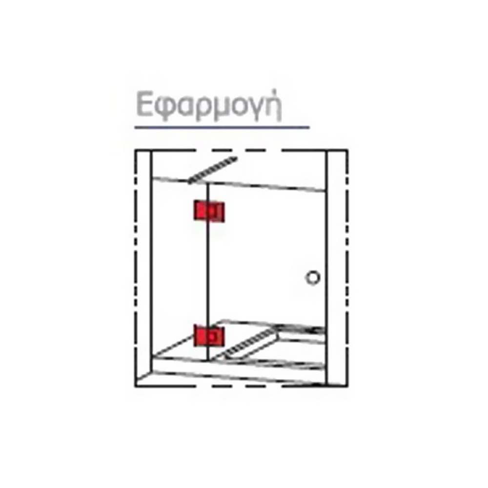 Μεντεσές τριών θέσεων 180°, εγκοπής, ανοξείδωτος, γυαλί-γυαλί