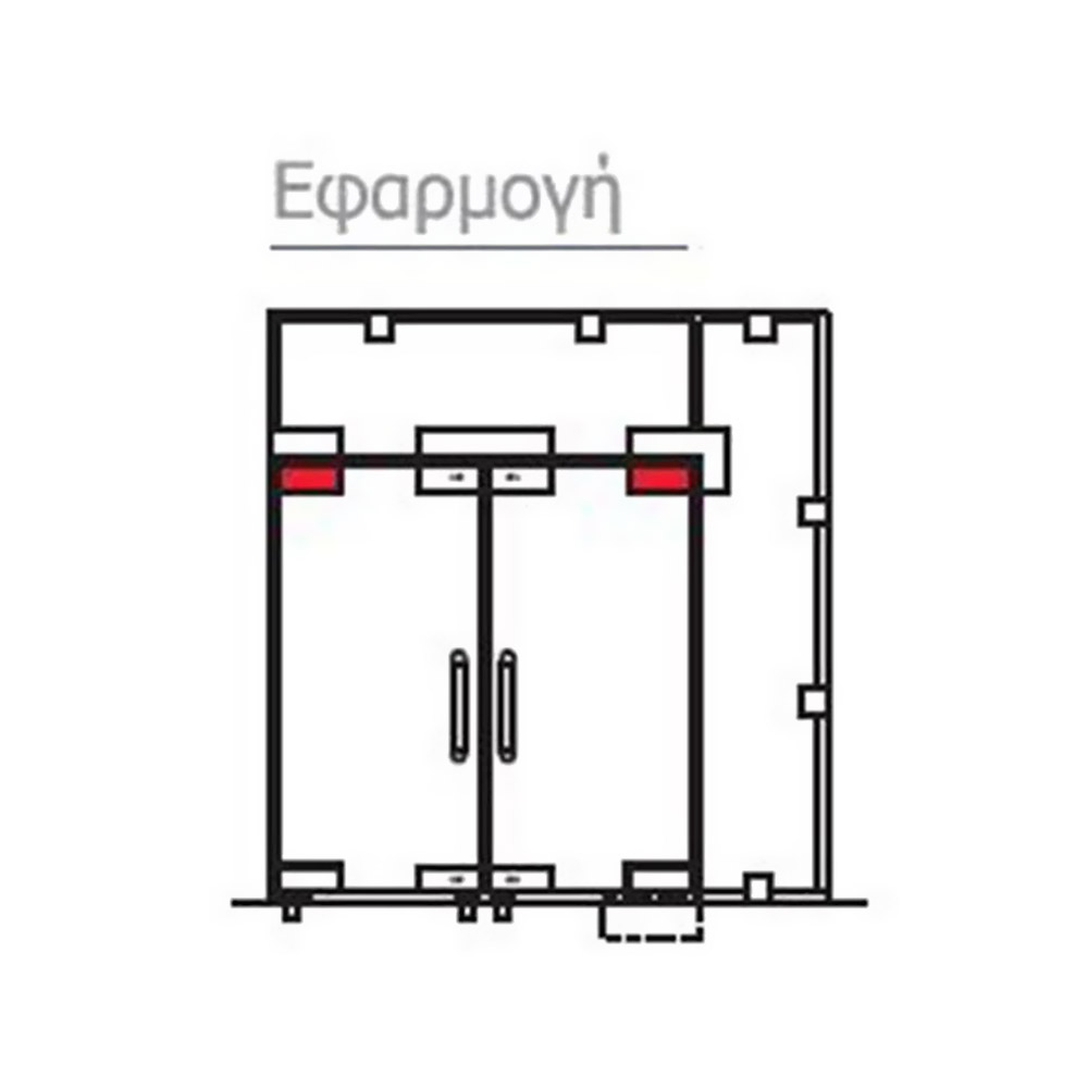 Top hinges, notch, for securit glass door