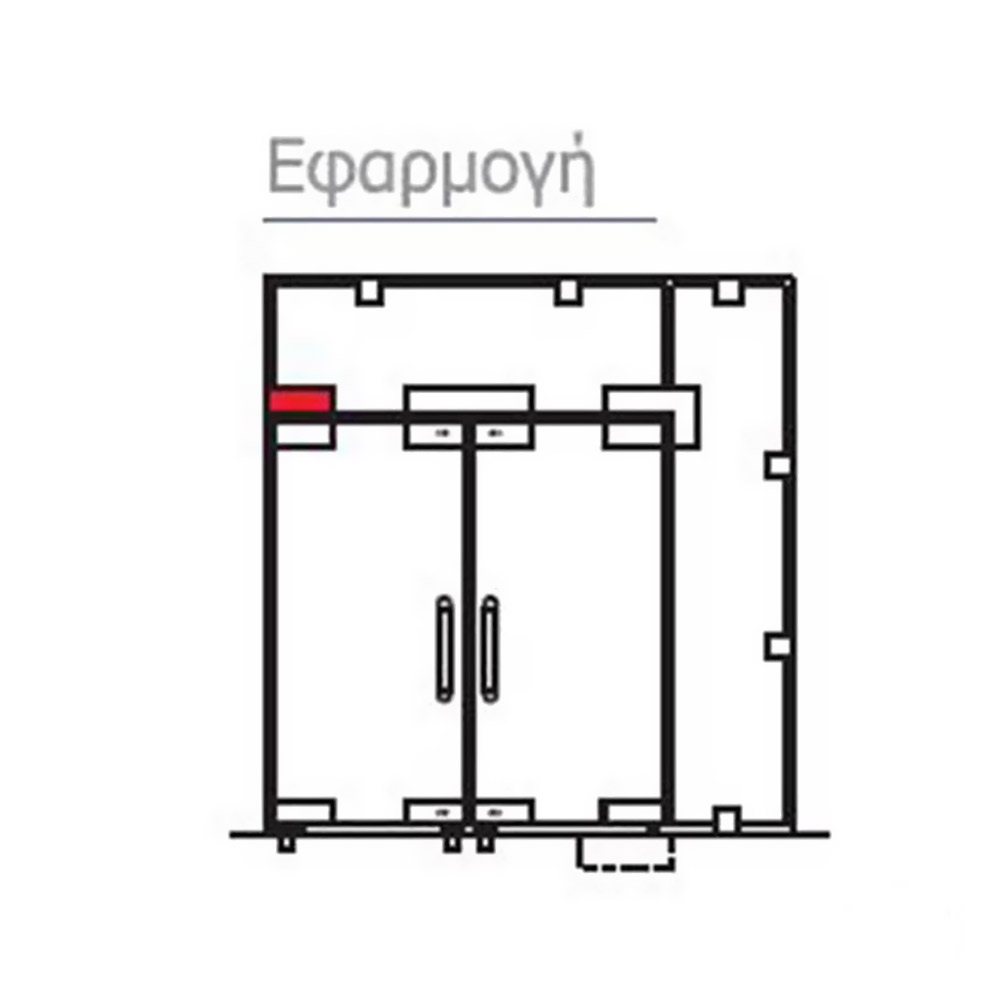 Skylight-wall hinges, notch, for securit glass door