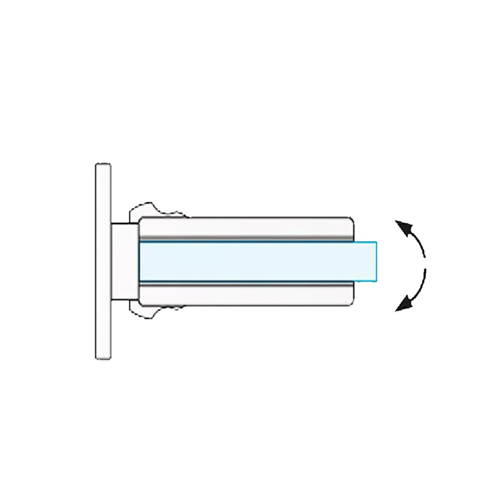  Heavy-duty wall-to-glass hinges, slotted, for glass door