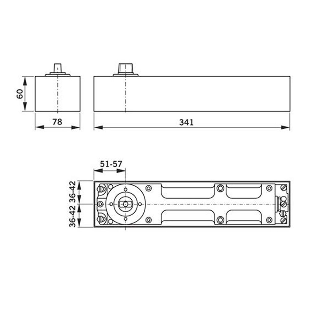 Μηχανισμός δαπέδου Dorma (BTS80) βαρέως τύπου-για πόρτες ιδιαίτερου ύψους και βάρους
