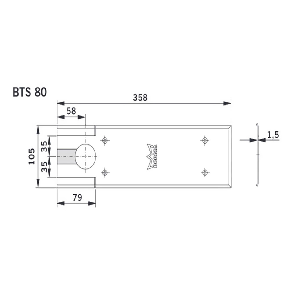 Μηχανισμός δαπέδου Dorma (BTS80) βαρέως τύπου-για πόρτες ιδιαίτερου ύψους και βάρους
