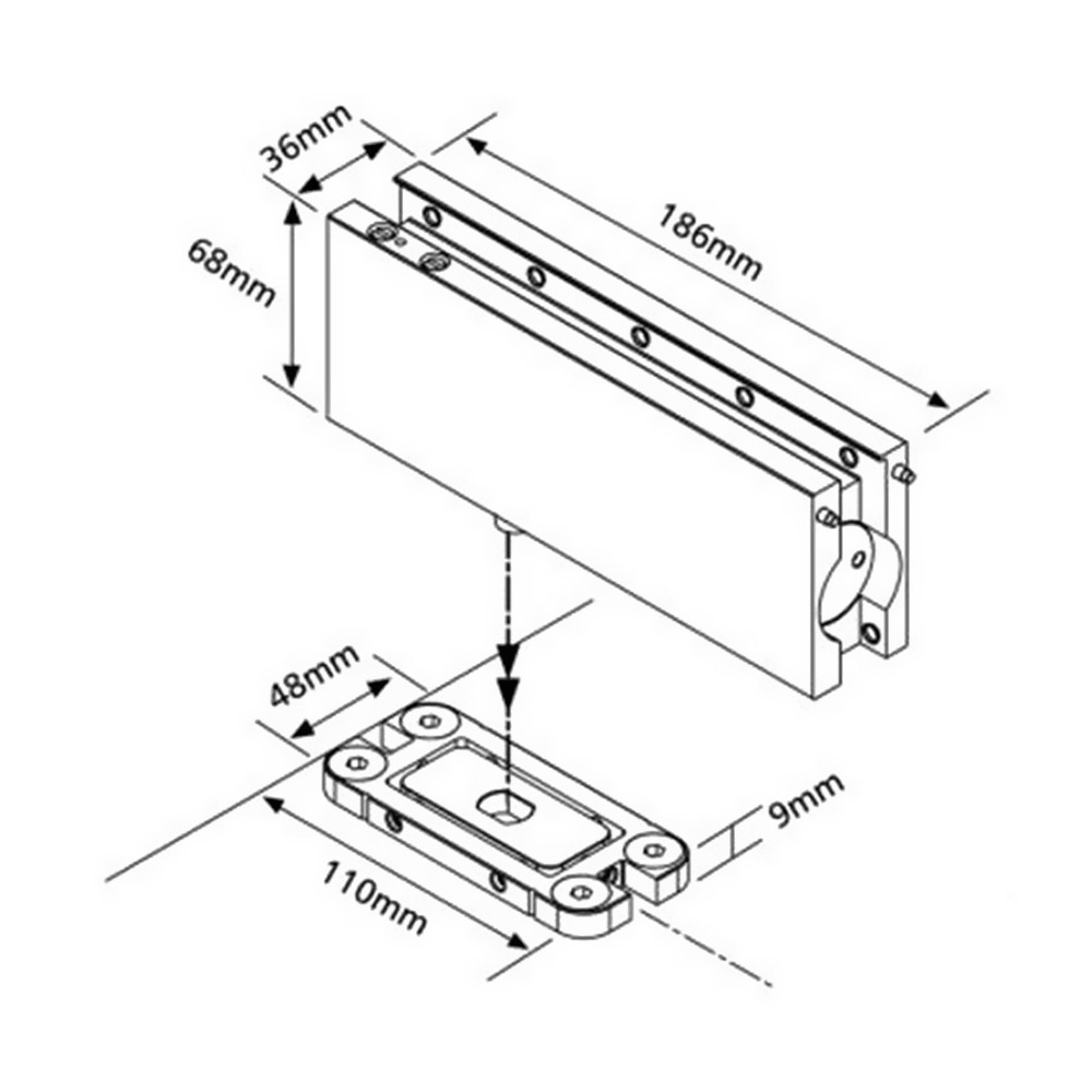 Ozone hydraulic floor reset mechanism for glass door