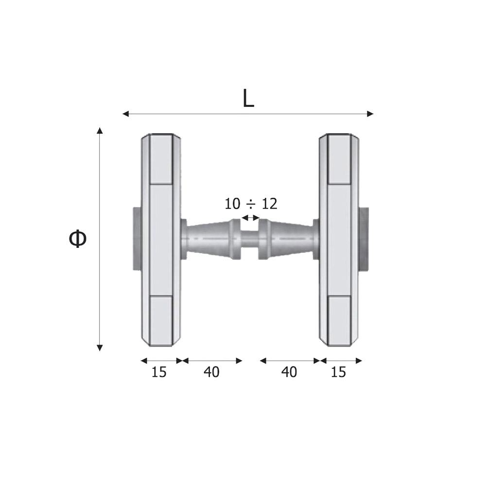 Double octagon glass knob with polished chrome finish for glass door