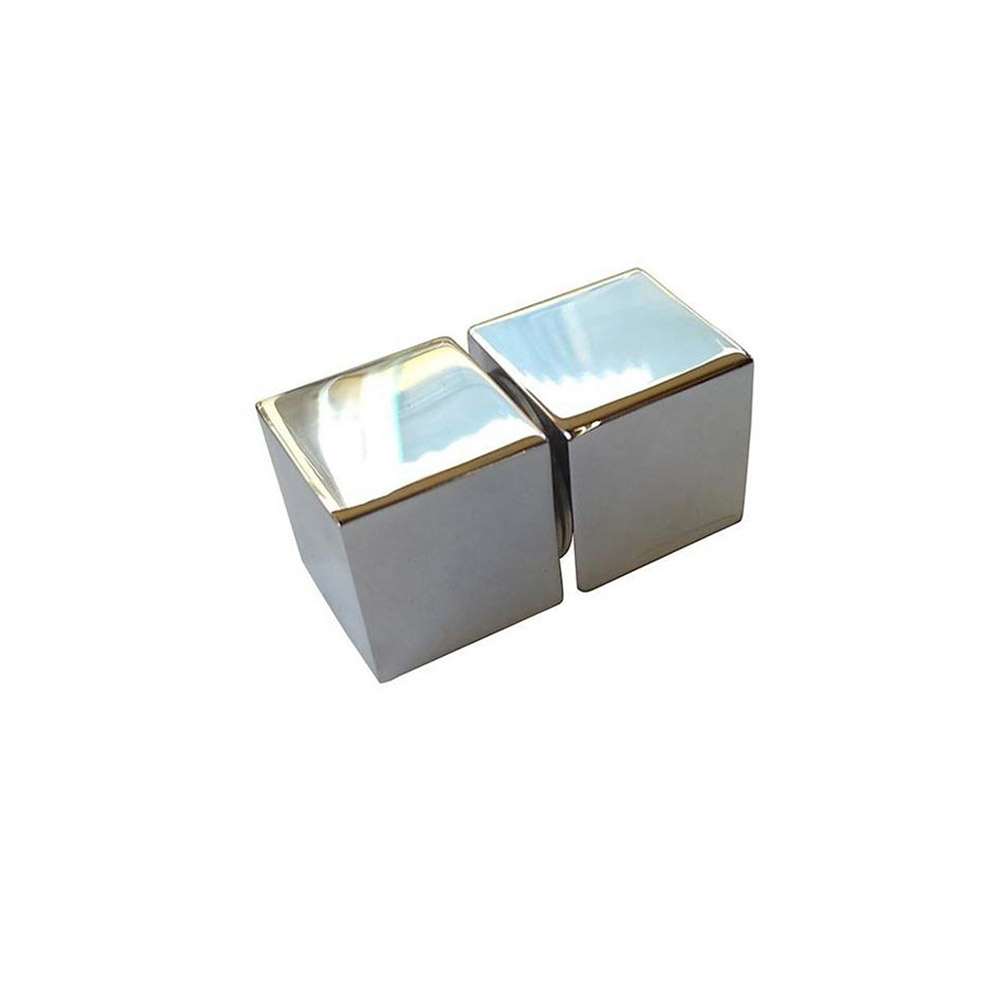  Aluminum knob mini square double 30x30mm polished chrome