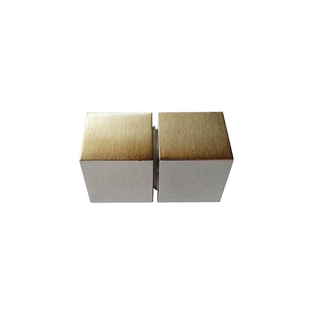  Aluminum knob mini square double 30x30mm satin chrome