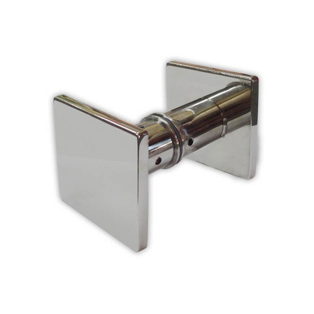 Knob double square stainless steel 8x8cm