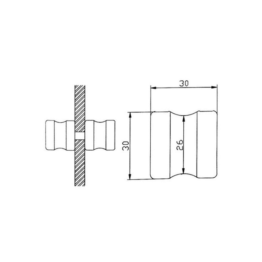 Brass knob for glass door