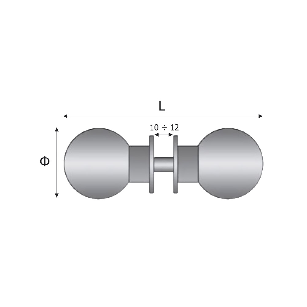 Inox ball knob double