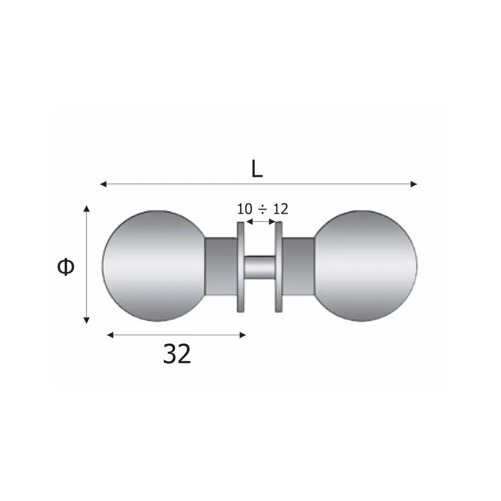 Round double brass knob