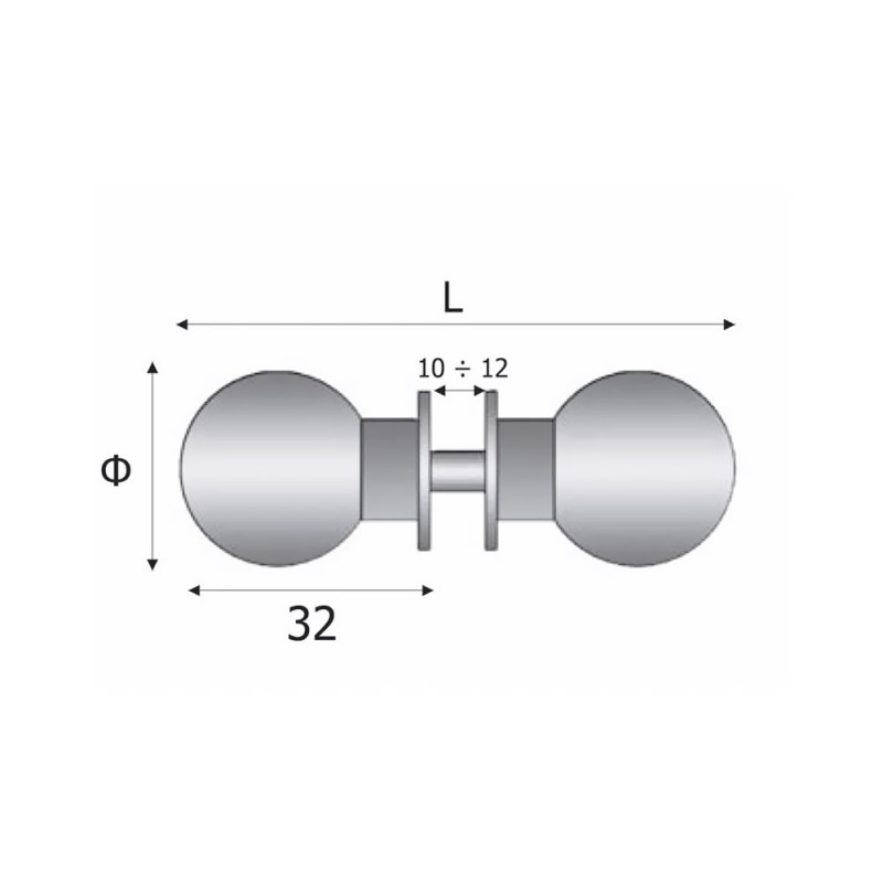  Round double brass knob