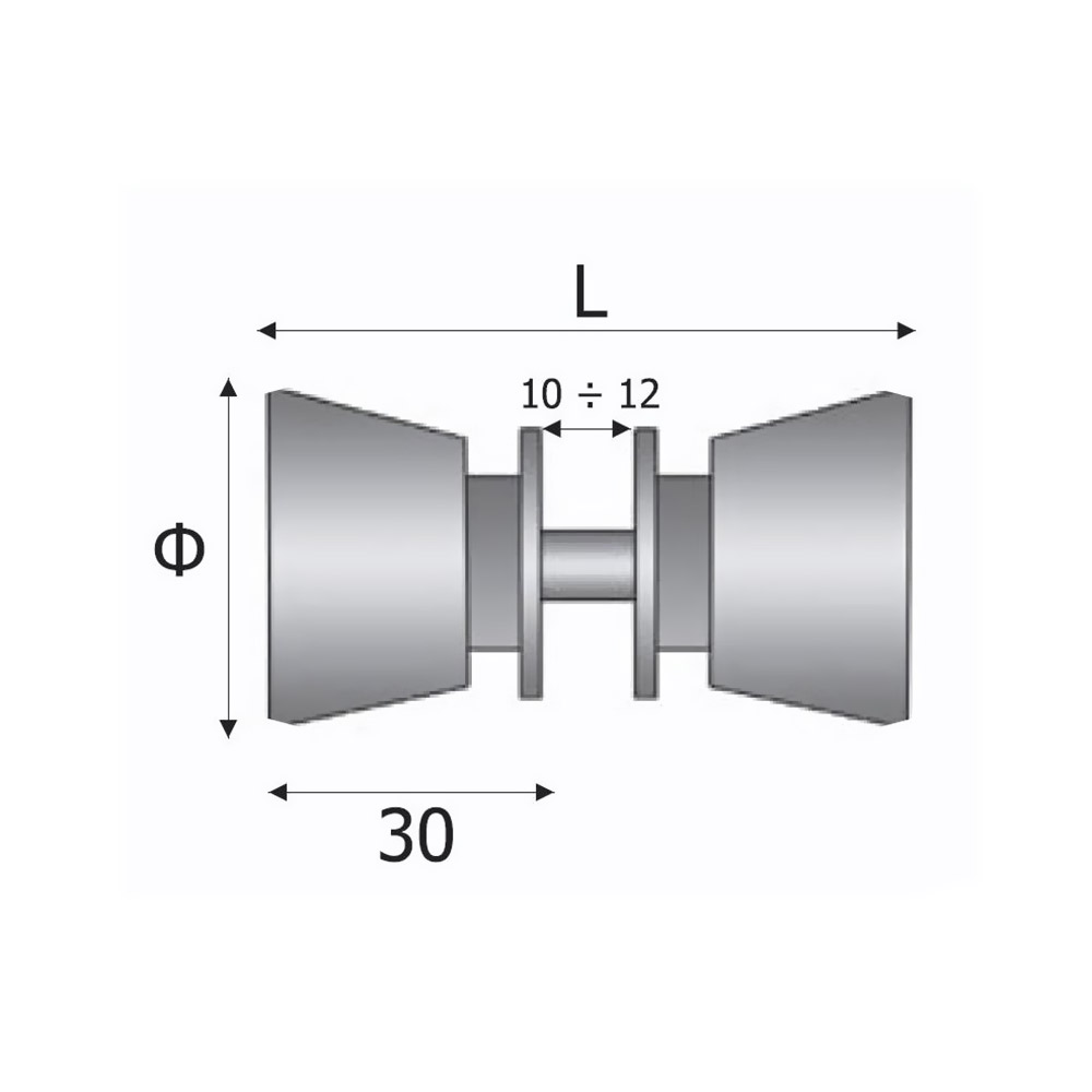 Double brass hex knob