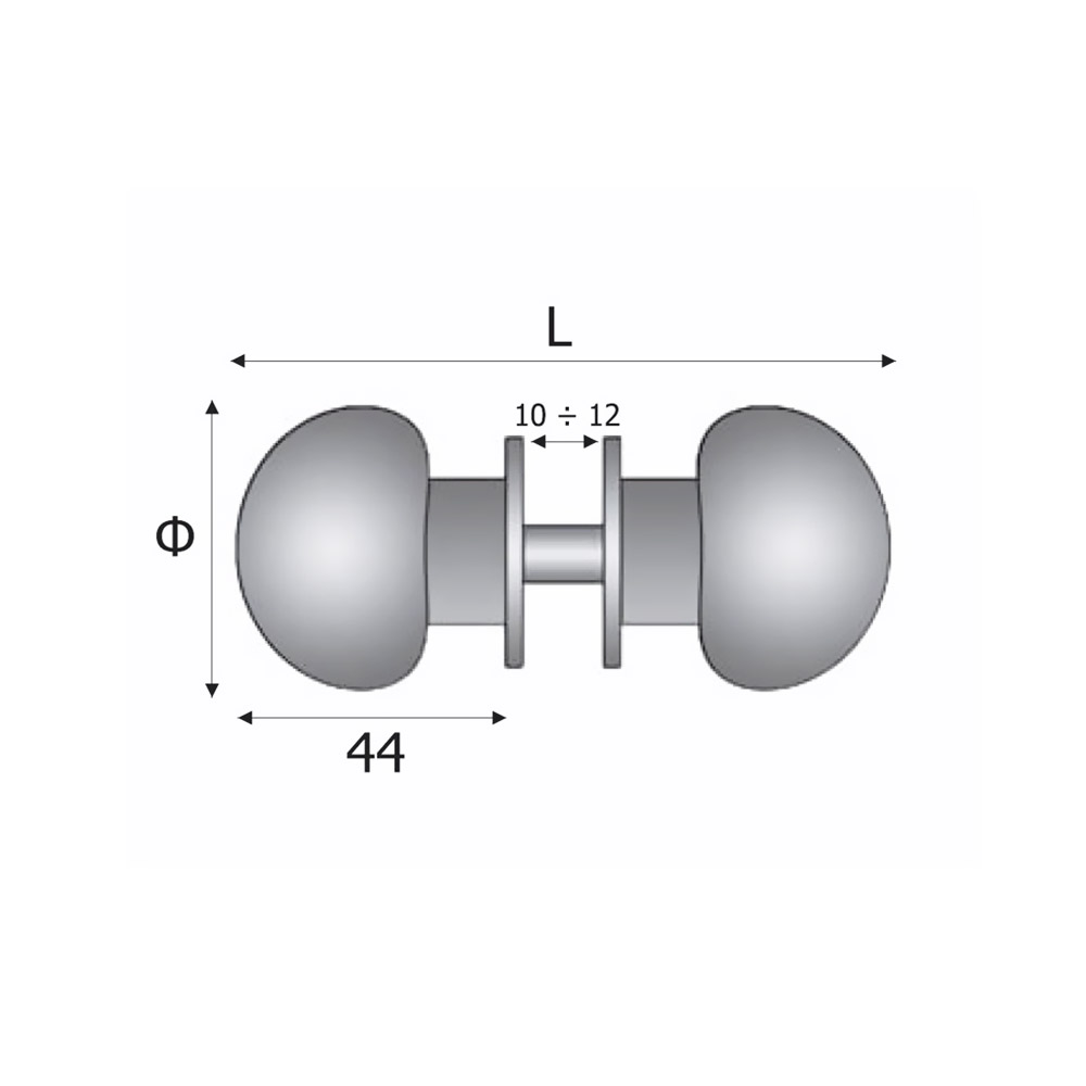 Bowl knob double brass Ø: 50mm