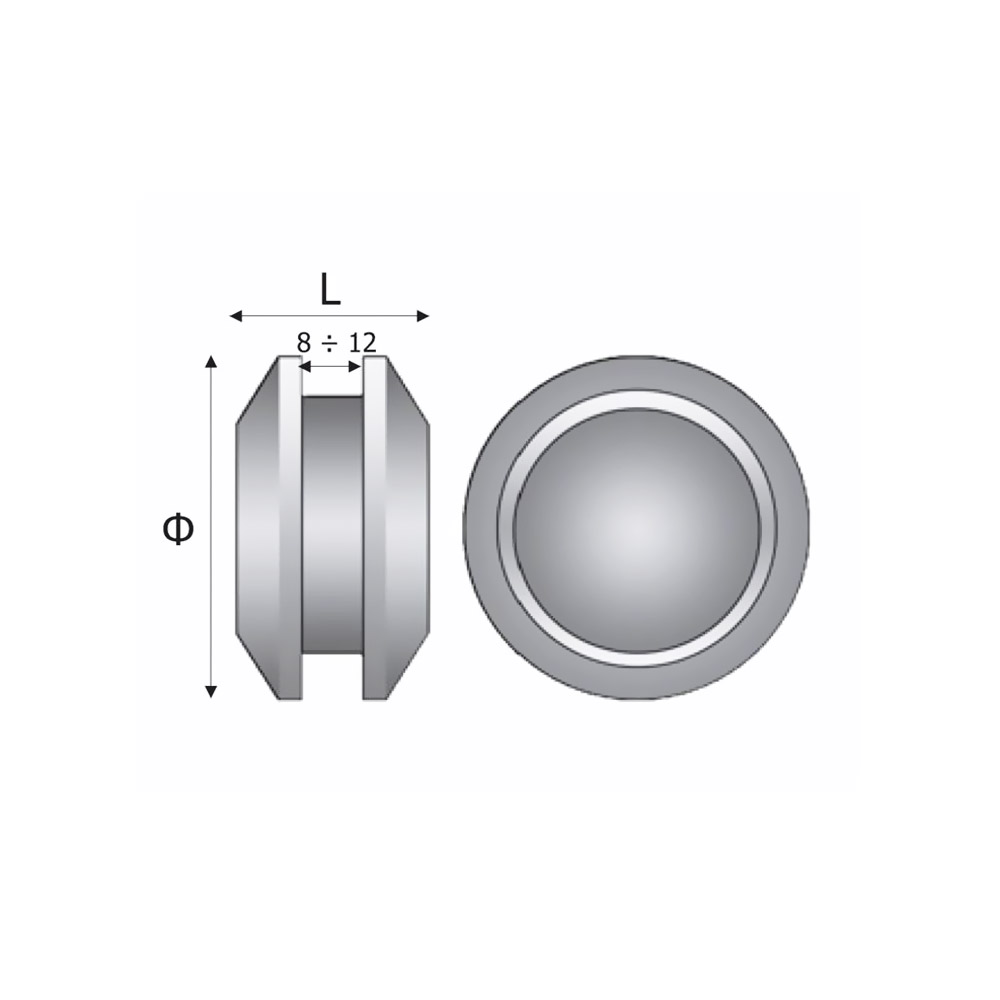 Knob stainless steel for glass door