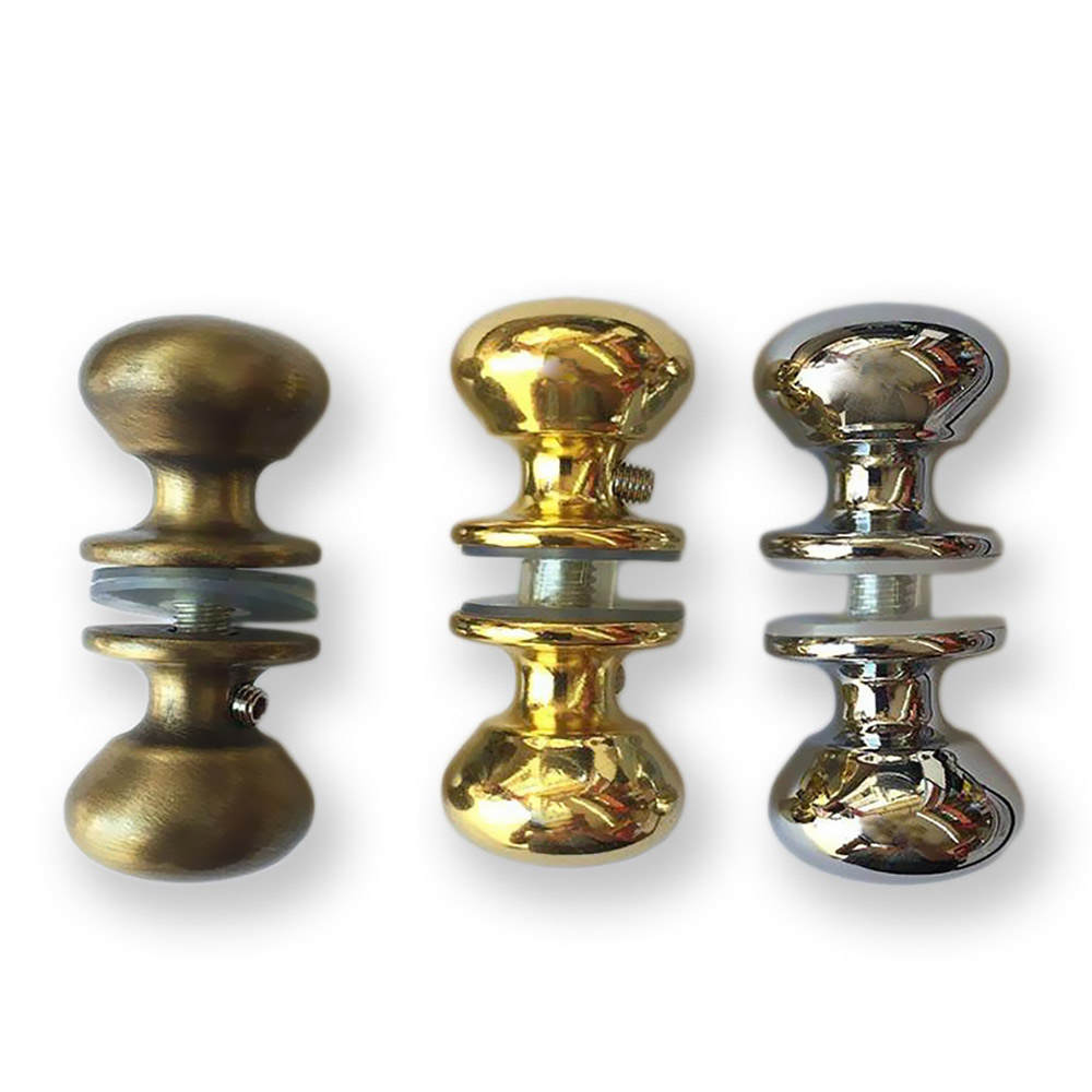 Gold-plated bull double zamak knob Ø50mm