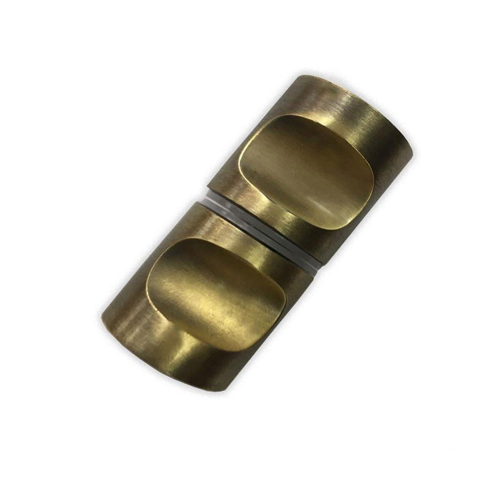 Knob Ø30mm zamak double with bronze finish with finger recess for glass door