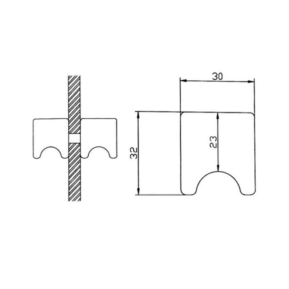 Knob Ø30mm zamak double with bronze finish with finger recess for glass door