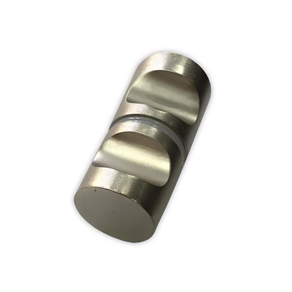 Knob Ø30mm zamak double with satin finish with finger recess for glass door